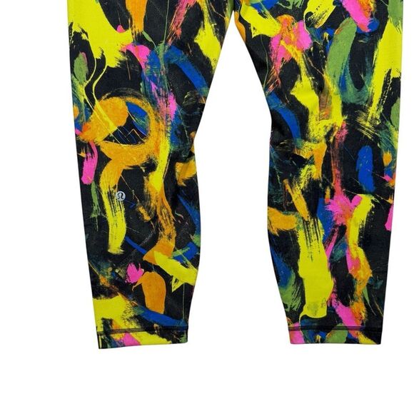 Lululemon Black Colorful Wunder Train High-Rise Tight 25" - Picture 7 of 8